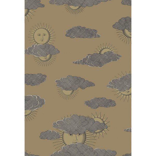 Soli E Nuvole - Gold Gold By Cole & Son | Cole & Son Fornasetti Senza Tempo Ii |Metallic Novelty Wallcovering Print