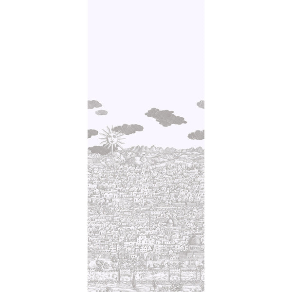 Vista Mediterranea - Neutral White By Cole & Son | Cole & Son Fornasetti Senza Tempo Ii |Metallic Novelty Wallcovering Print