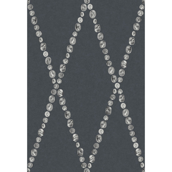 Cammei - Silver On Ink Silver | Cole & Son