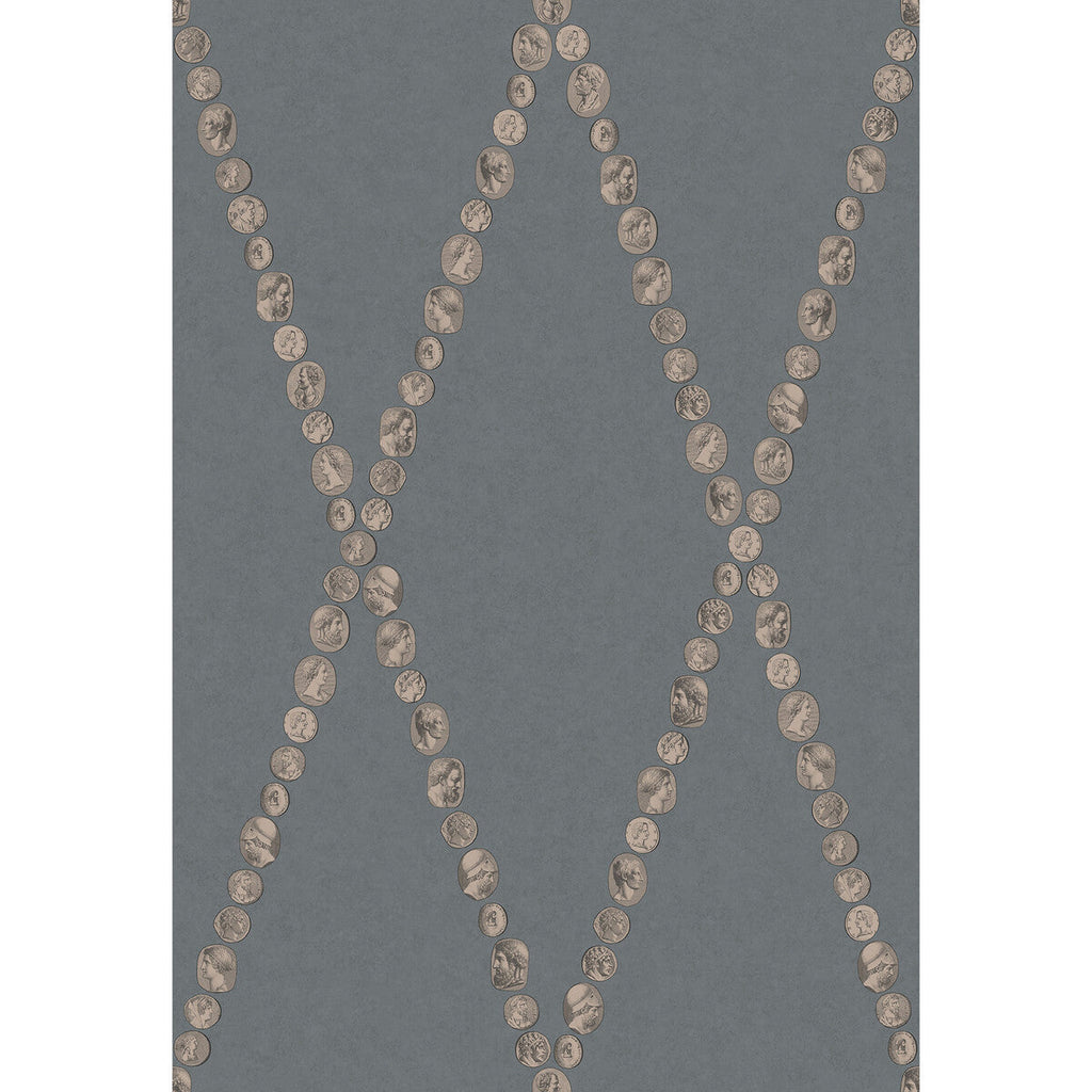 Cammei - Slate & Rose Gold Slate By Cole & Son | Cole & Son Fornasetti Senza Tempo Ii |Diamond Novelty Wallcovering Print