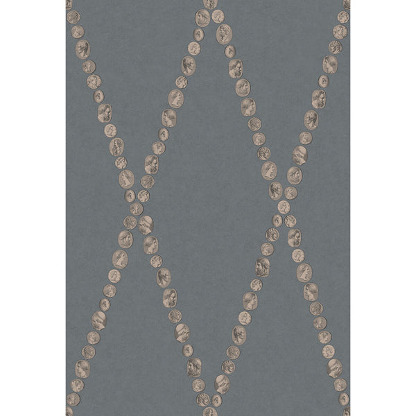 Cammei - Slate & Rose Gold Slate By Cole & Son | Cole & Son Fornasetti Senza Tempo Ii |Diamond Novelty Wallcovering Print