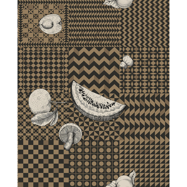 Frutta E Geometrico - Gold Gold By Cole & Son | Cole & Son Fornasetti Senza Tempo Ii |Geometric Novelty Wallcovering Print