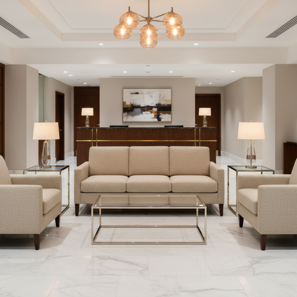 Manchioneel - Oatmeal Upholstered Sofa | Architectural Fabrics