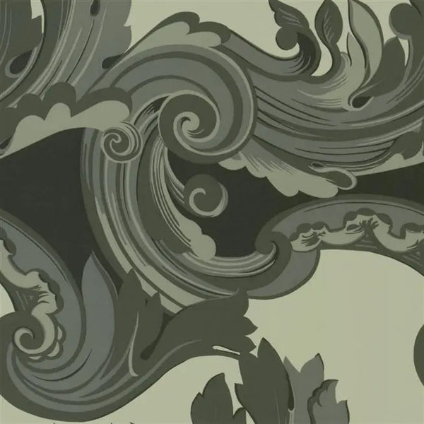 Euderlin Arabesque Graphite  Wallpaper | Designers Guild Europe