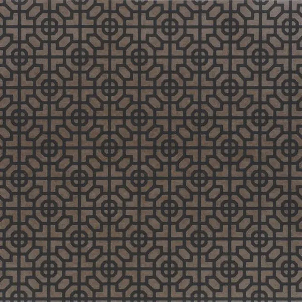 Sussex Small Scale Geometric 11 Clove Brown Wallpaper | Designers Guild Europe