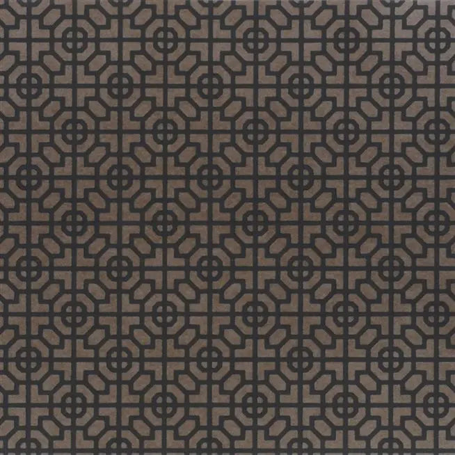 Sussex Small Scale Geometric 11 Clove Brown Wallpaper | Designers Guild Europe