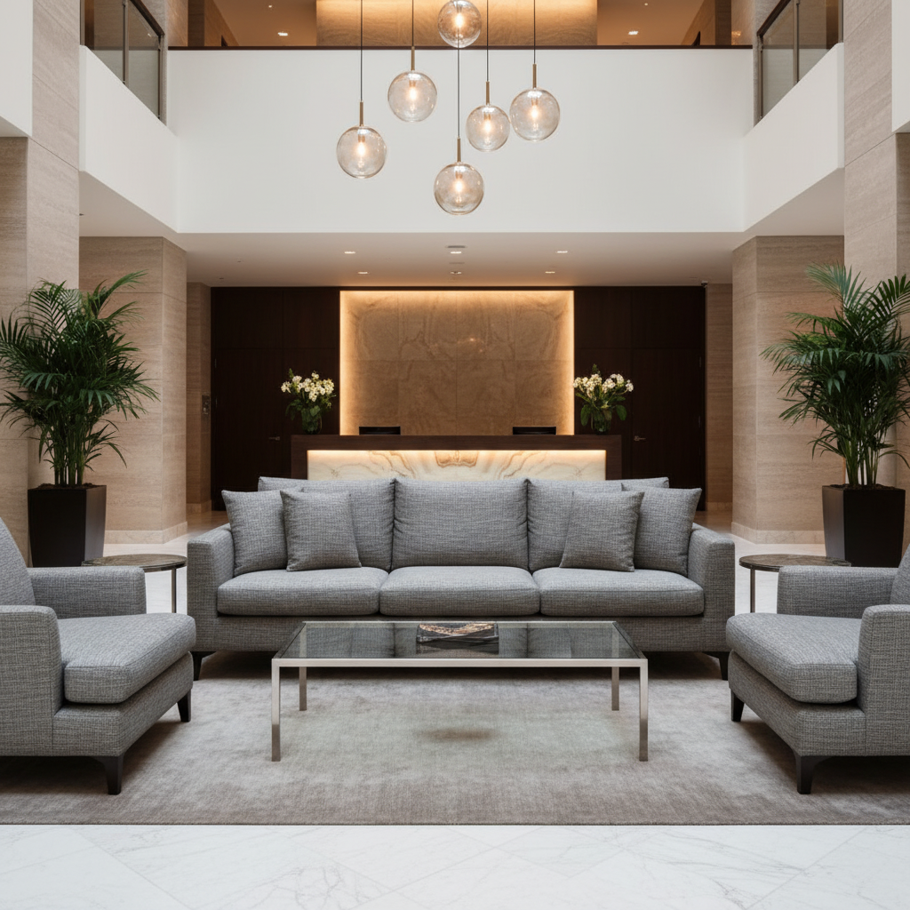 Tumble Reef - Slate Upholstered Sofa | Architectural Fabrics