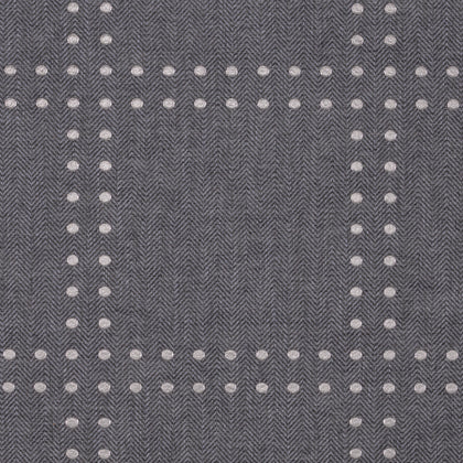 Rivets - Sterling on Grey Herringbone Repeat:  11.33"(28.8cm) V x 11.33"(28.8cm) H
