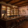 The Original Yeeha 1950's Cowboy - Pink Mid-Century Modern | Architectural Wallcoverings - Western Bar Room Setting