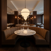 Aarden - Umber Earth Silicone Hybrid Upholstered Banquette | Architectural Fabrics