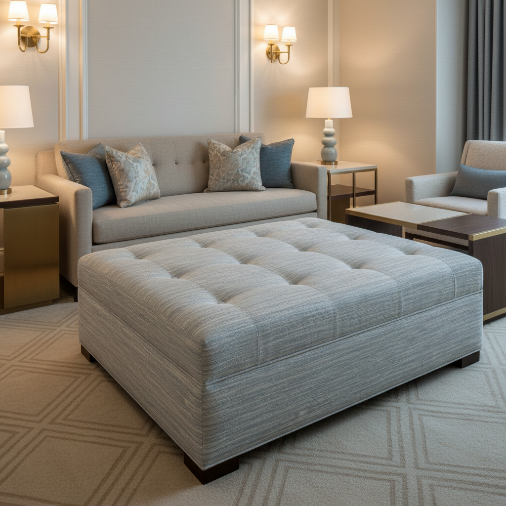 Pigeon Island - Comet Upholstered Ottoman | Architectural Fabrics