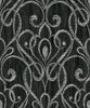 Malibu Paisley Damask Wallpaper - Contemporary Damask - Black | Malibu Wallpaper