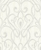 Malibu Paisley Damask Wallpaper - Contemporary Damask - Light Grey | Malibu Wallpaper