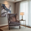 Crushed Velvet Texture Amethyst Smoke Upholstered Chair | Architectural Fabrics