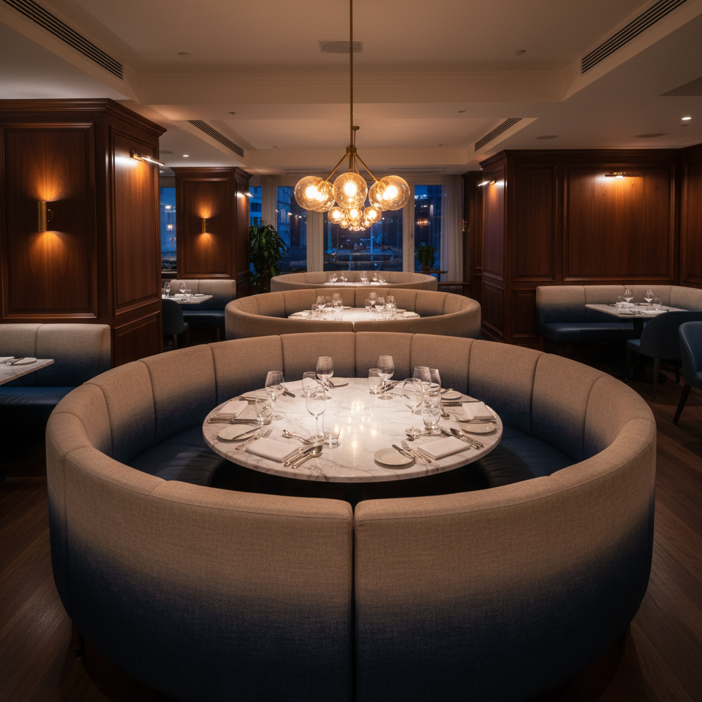 Dale City Gilded Upholstered Banquette | Architectural Fabrics