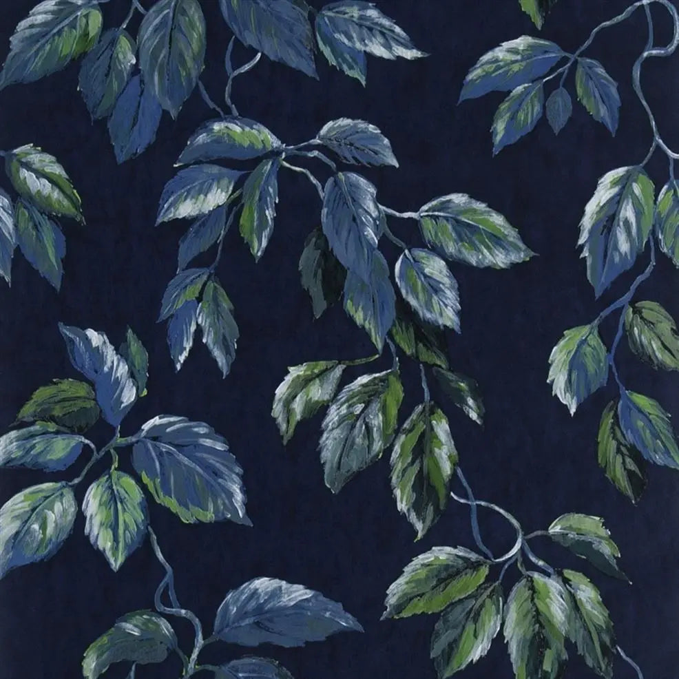 Jangal Branches Leaves Viridian Wallpaper | Designers Guild Europe