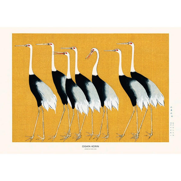 Red Crown Crane Yellow Wall | Graham & Brown