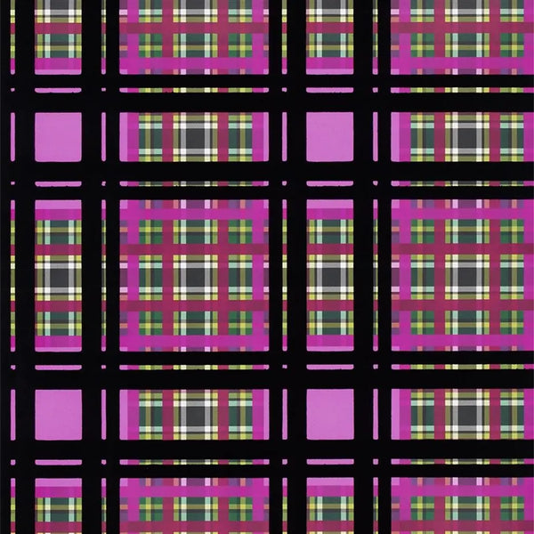 Chennai Flock Check 01 Fuchsia | Designers Guild Europe