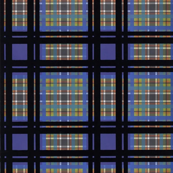 Chennai Flock Check 03 Cobalt | Designers Guild Europe