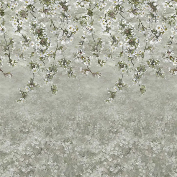 Assam Blossom Panel 01 Platinum Wallpaper | Designers Guild Europe