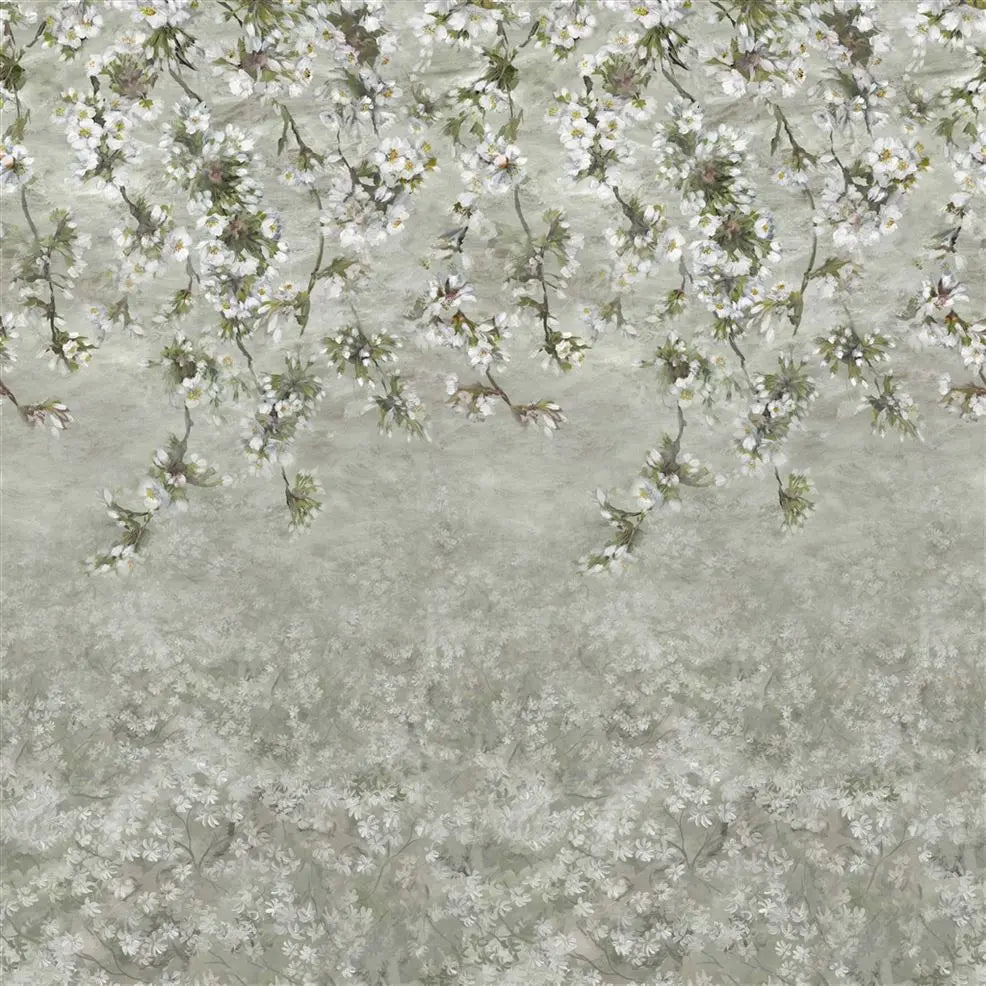 Assam Blossom Panel 01 Platinum Wallpaper | Designers Guild Europe
