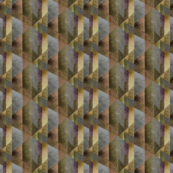 Minakari Geo Panel 02 Rosewod Wallpaper | Designers Guild Europe