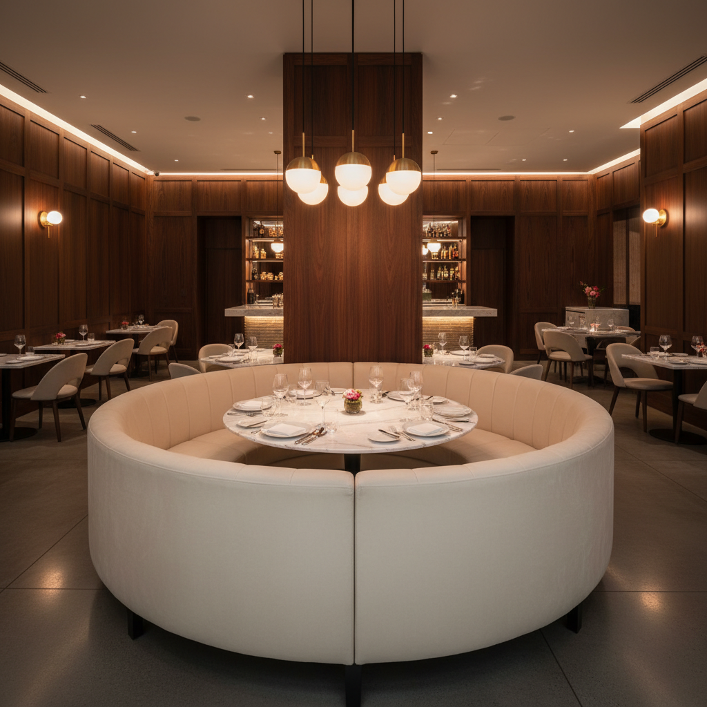 Ultrasuede  Ivory Beige Upholstered Banquette | Ultrasuede Upholstery