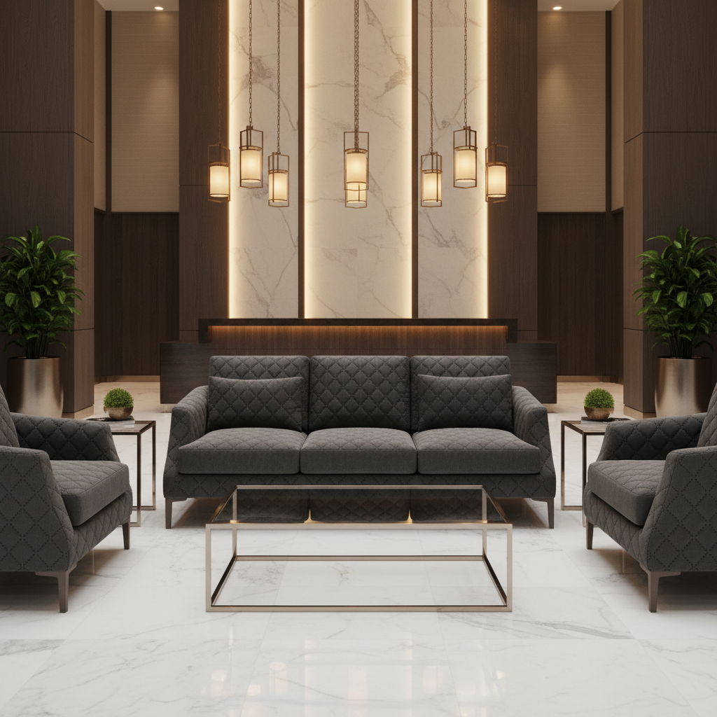 Thatch Cay - Seal Upholstered Sofa | Architectural Fabrics