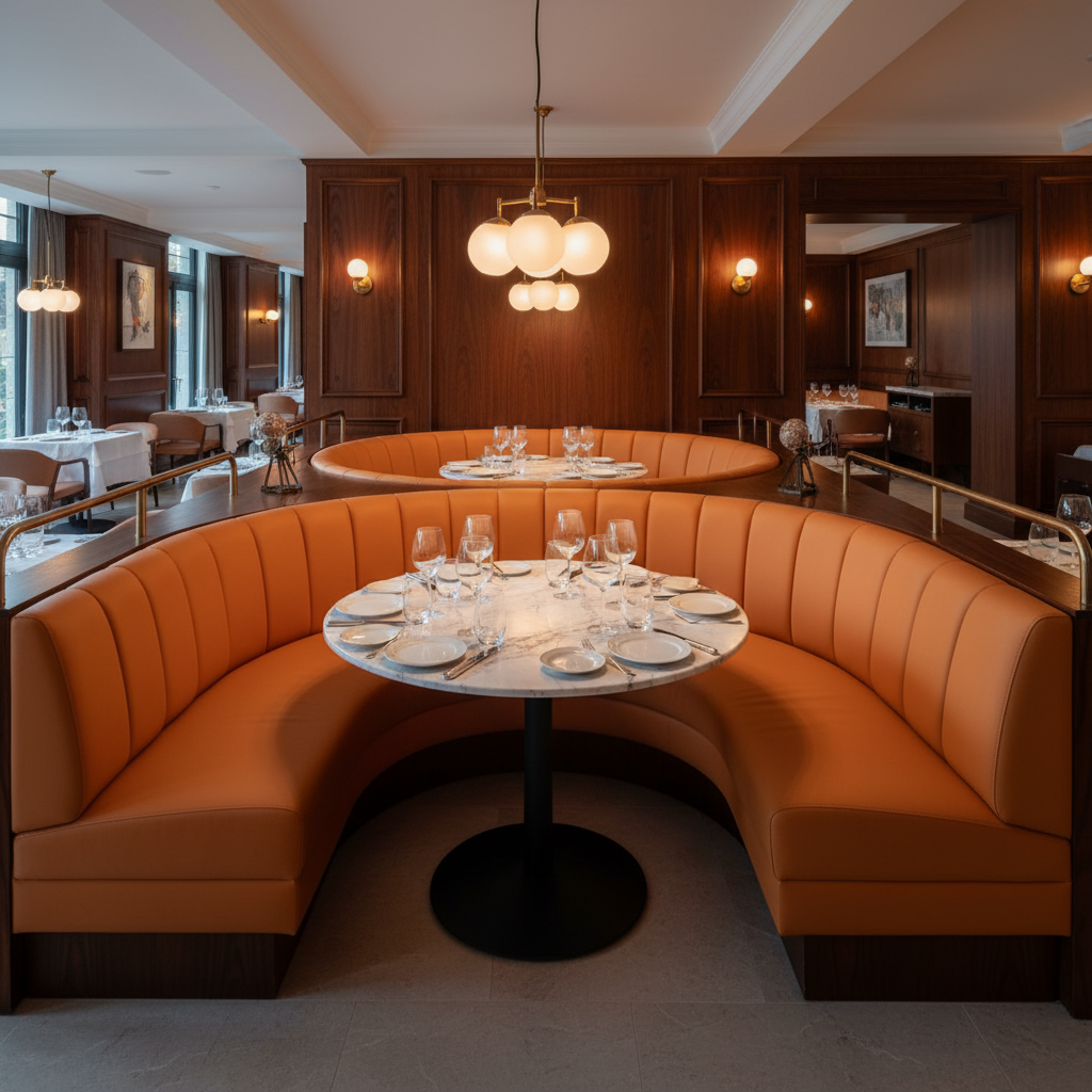 Peter Island - Emberglow Upholstered Banquette | Architectural Fabrics