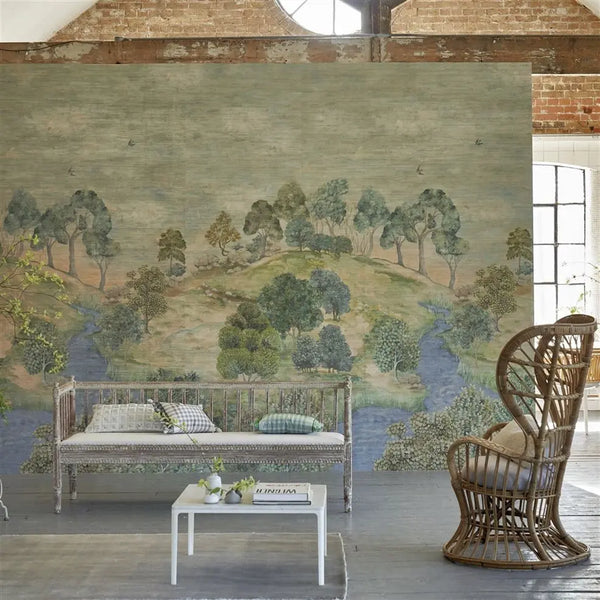 Bandipur pastoral Grasscloth Panel 1 Cream | Designers Guild Europe