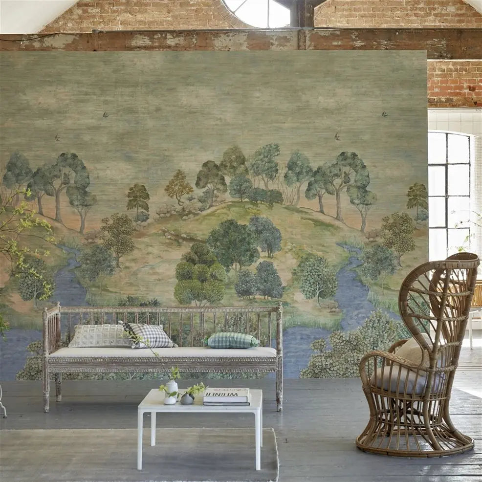 Bandipur pastoral Grasscloth Panel 1 Cream | Designers Guild Europe
