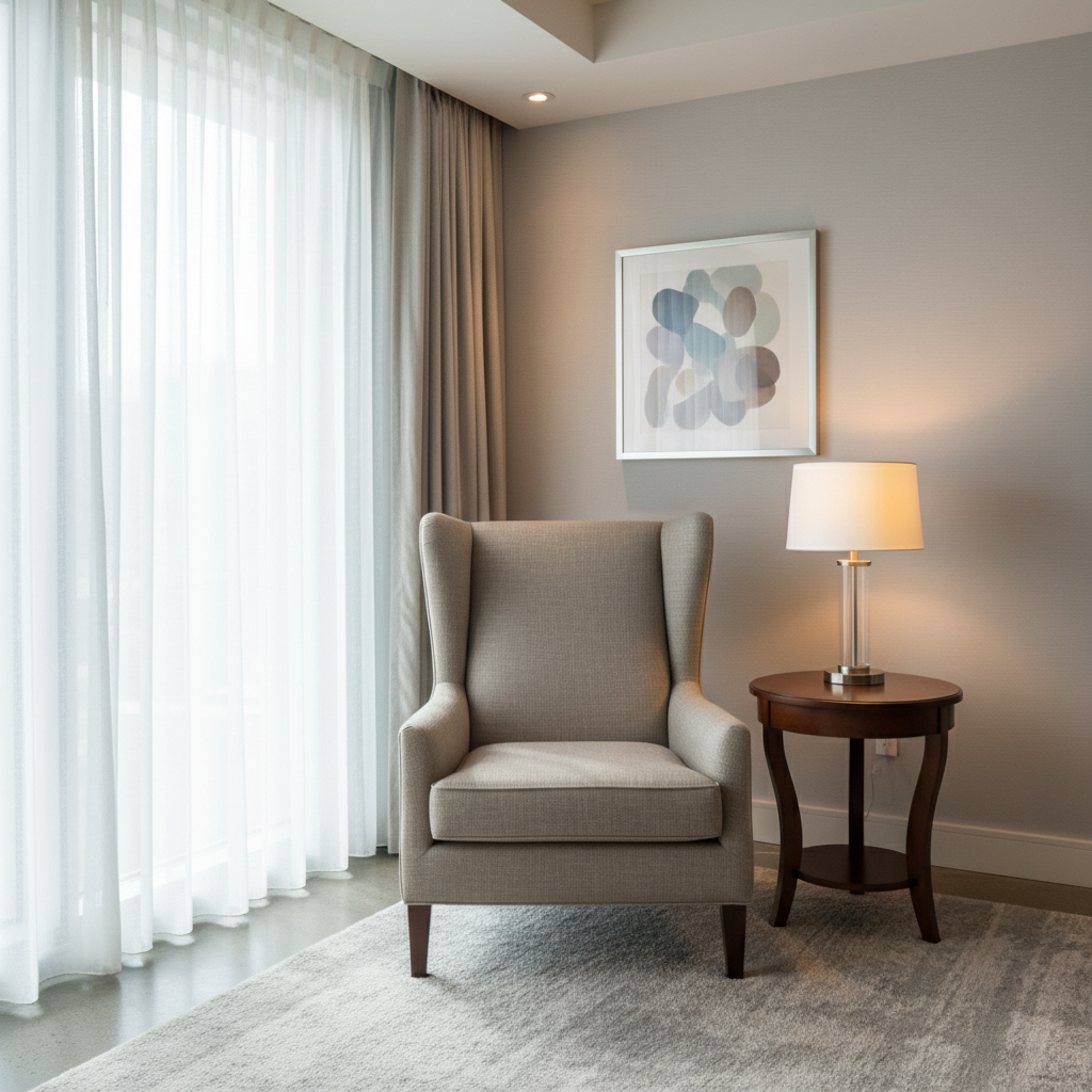Aspect - Taupe Linen Performance Polyurethane Upholstered Chair | Architectural Fabrics