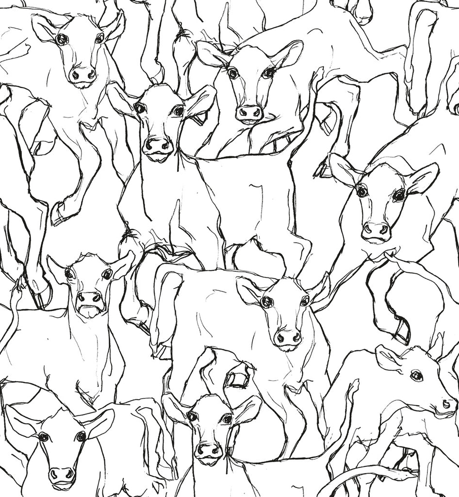 Malibu Iltavilli Wallpaper - Contemporary Illustration - Ebony and Cream | Malibu Wallpaper