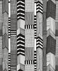 Malibu Ruutukaava Wallpaper - Contemporary Illustration - Ebony and Eggshell | Malibu Wallpaper