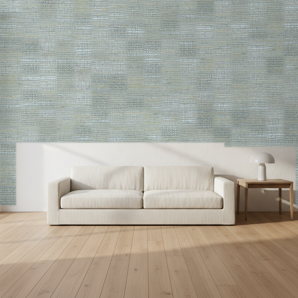 Nantucket Grasscloth Crystal Wallcovering | Phillipe Romano room setting