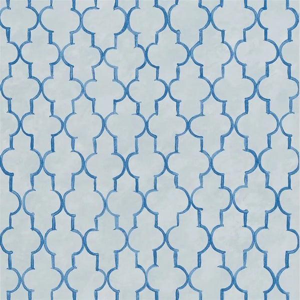 Pergola Trellis 04 Cobalt Wallpaper | Designers Guild Europe