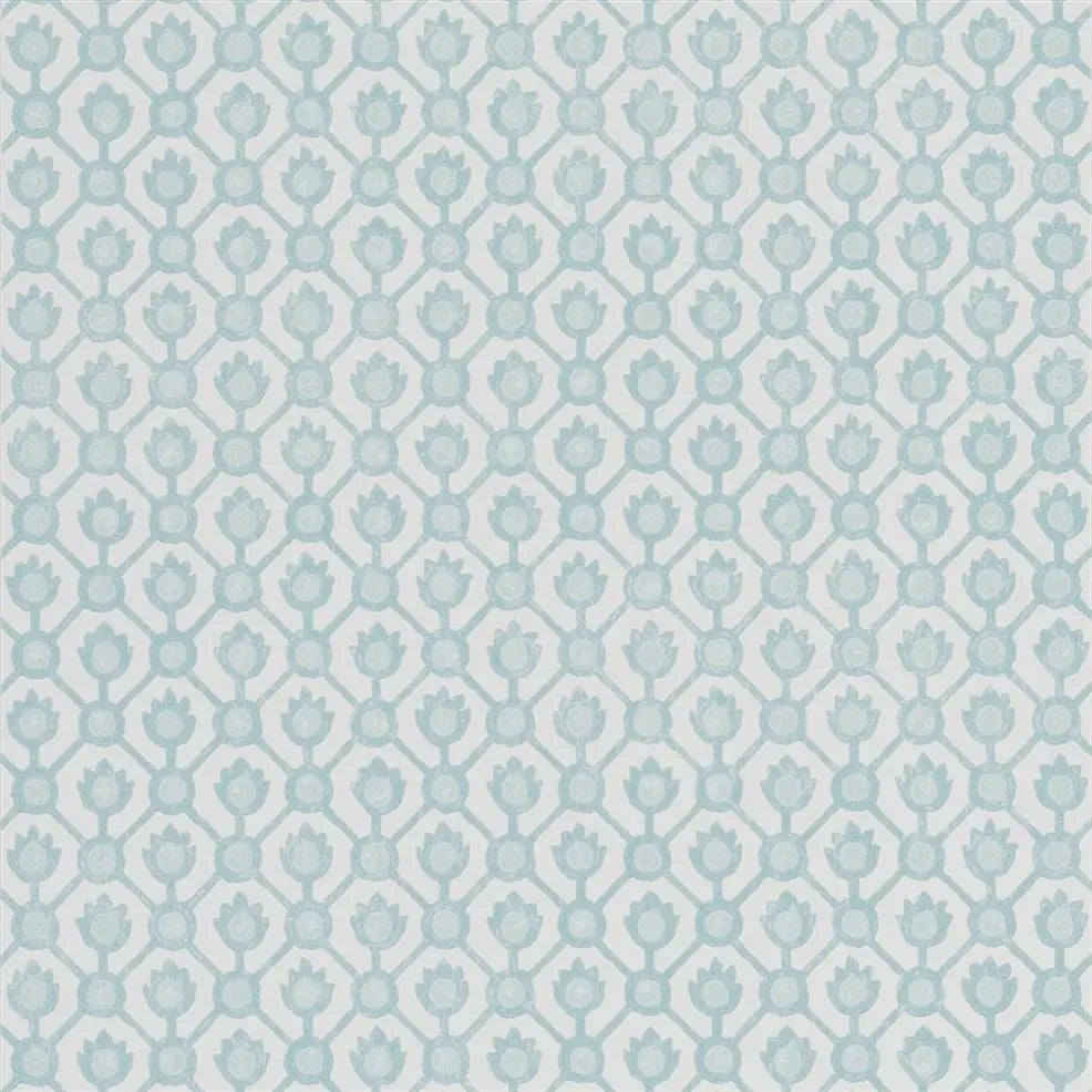 Jaal Small Scale 07 Eau De Nil Wallpaper | Designers Guild Europe