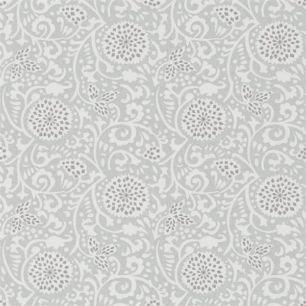 Shaqui Swirl 02 Platinum Wallpaper | Designers Guild Europe
