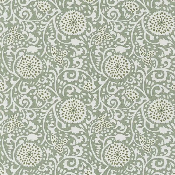 Shaqui Swirl 05 Vintage Green Wallpaper | Designers Guild Europe