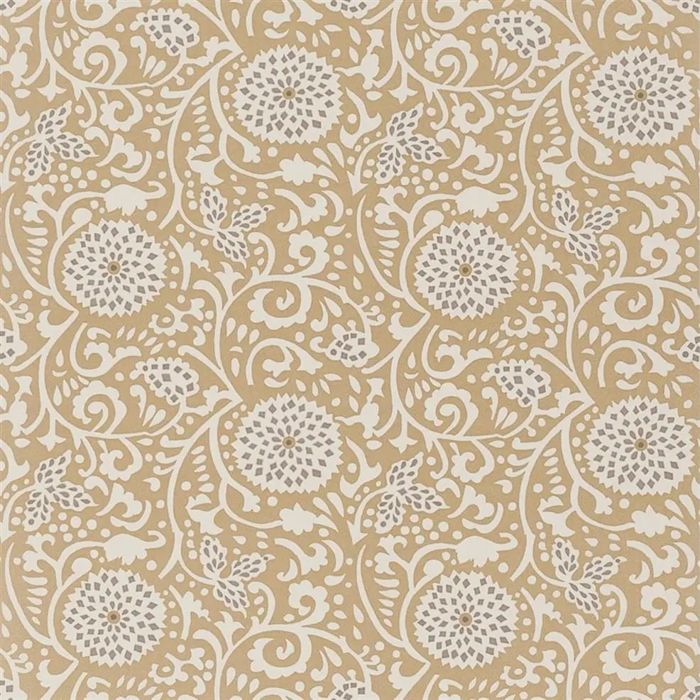 Shaqui Swirl 04 Gold Wallpaper | Designers Guild Europe