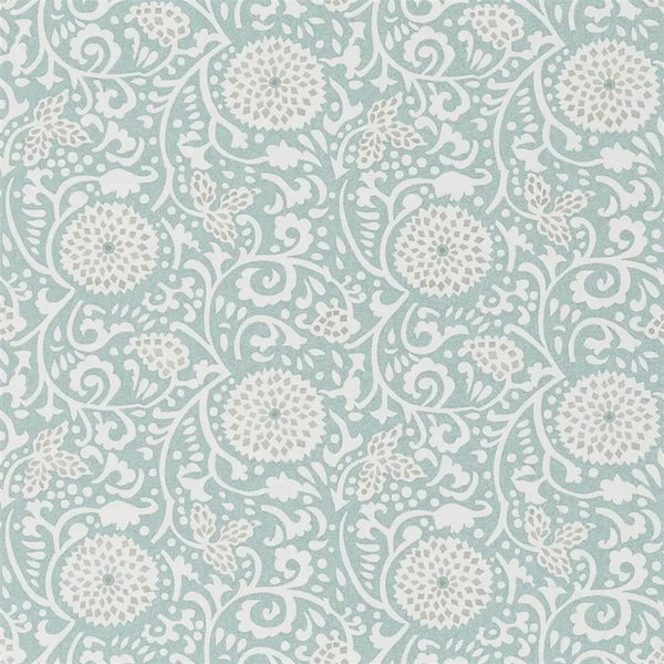 Shaqui Swirl 03 Eau de nil green Wallpaper | Designers Guild Europe