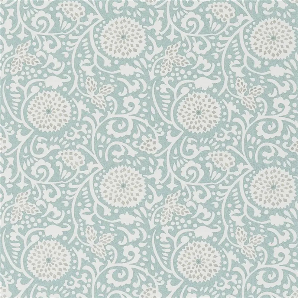 Shaqui Swirl 03 Eau de nil green Wallpaper | Designers Guild Europe