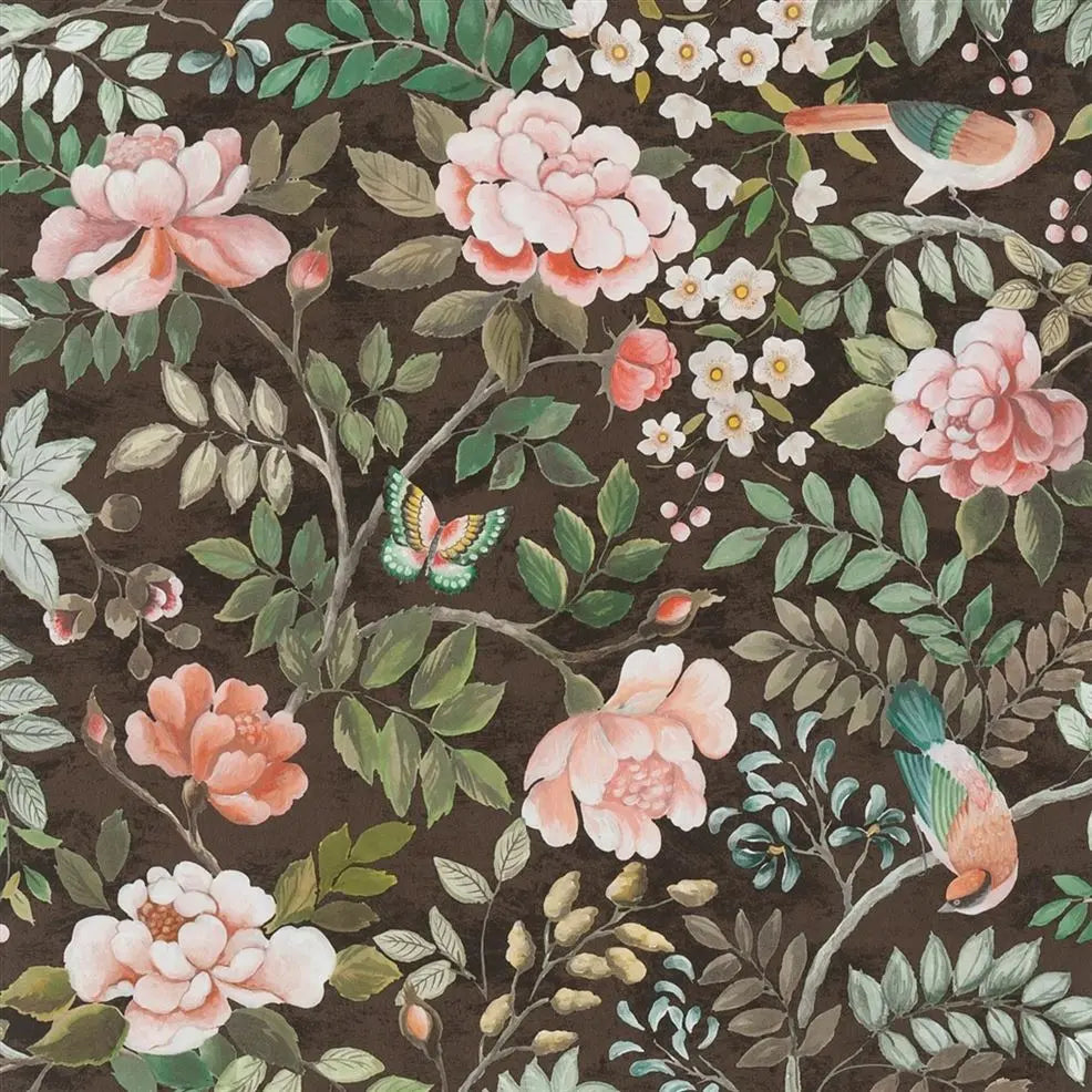 Porcelaine de Chine Flora Birds 08 Choclate | Designers Guild Europe