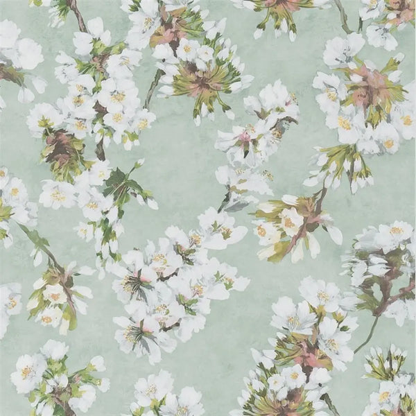 Fleur d'Assam Mid Scale Floral 05 Platinum Wallpaper | Designers Guild Europe
