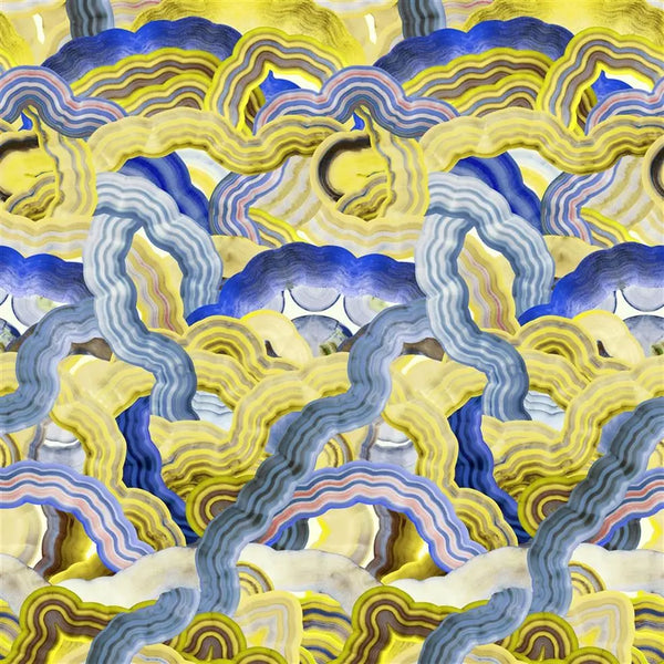 Mineral Creek Stone Panel 03 Blue Yellow Wallpaper | Christian Lacroix Europe