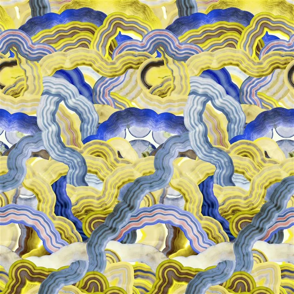 Mineral Creek Stone Panel 03 Blue Yellow Wallpaper | Christian Lacroix Europe