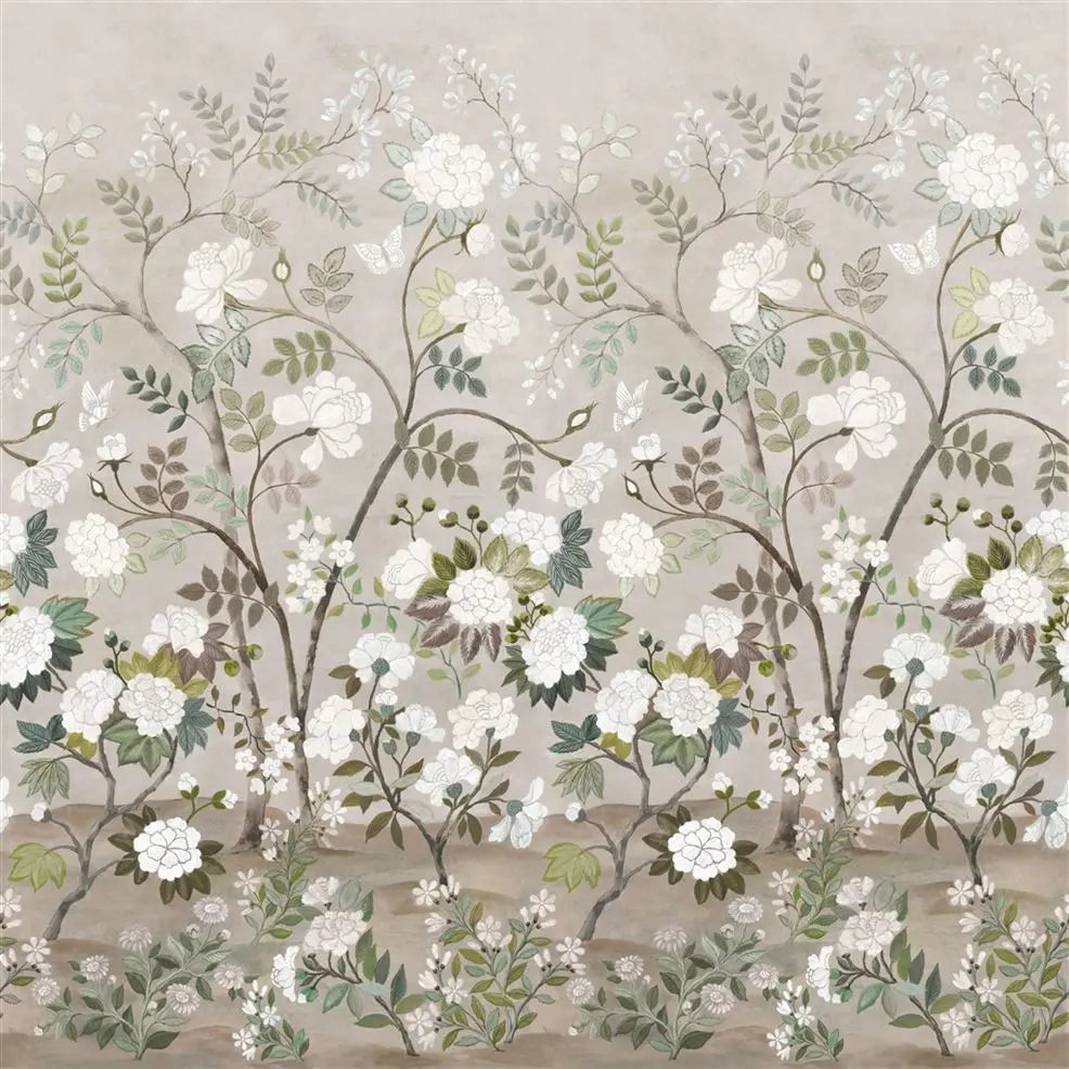 Fleur Orientale Panel 02 Cream Wallpaper | Designers Guild Europe