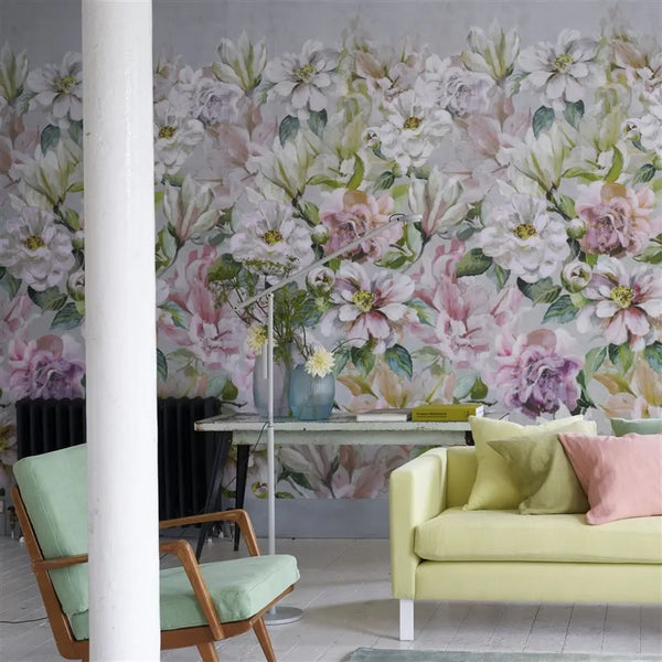Jardin Botanique Panel 01 Rose Wallpaper | Designers Guild Europe