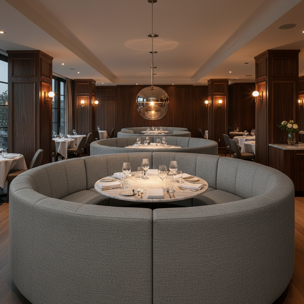 Quintana Bay - Graphite Upholstered Banquette | Architectural Fabrics