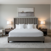 Aire Pebbled - Deep Slate Breathable Polyurethane Upholstered Headboard | Architectural Fabrics
